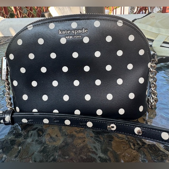 kate spade Handbags - Kate Spade Black and White Polka Dot Crossbody Bag
